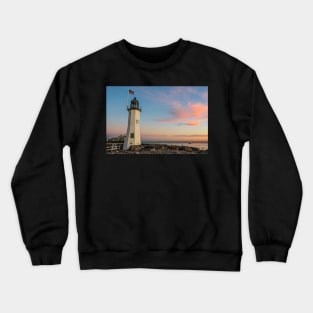 Scituate Lighthouse Scituate Massachusetts South Shore at Sunrise Crewneck Sweatshirt